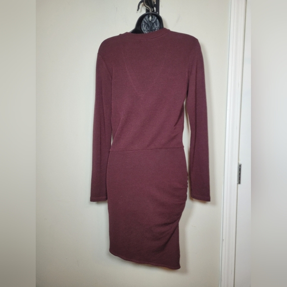 Revolve Monrow Knit Merlot Faux Wrap Dress sz S HD0412 - Picture 3 of 9
